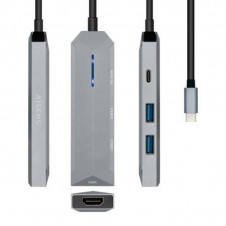AISENS DOCKING PARA USB-C ASUC-4P002-GR/ 1xHDMI 4K/ 2xUSB/ 1xUSB-C PD/ Gris