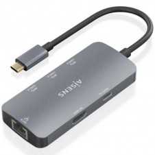 AISENS DOCKING PARA USB-C ASUC-6P019-GR/ 1xHDMI 4K/ 3xUSB/ 1xRJ45/ 1xUSB-C PD/ GRIS
