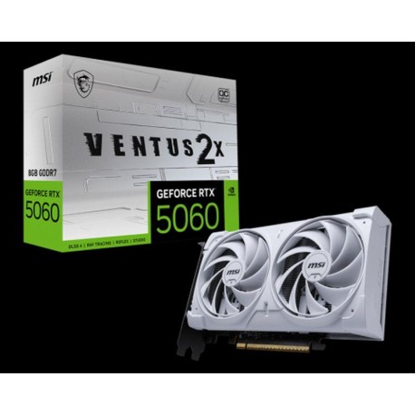 MSI TARJETA GRAFICA RTX 5060 8G VENTUS 2X OC WHITE NVIDIA 8 GB GDDR7