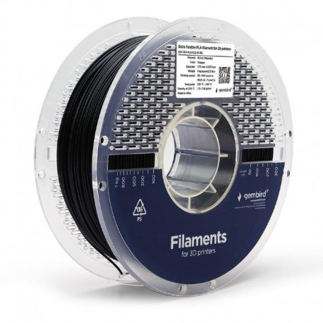 GEMBIRD FILAMENTO PLA EXTRA FLEXIBLE NEGRO 1.75MM 1 KG
