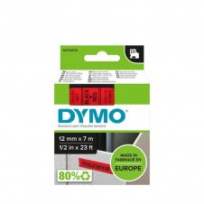 DYMO CINTA LM D1 12MM x 7M NEGRO/ROJO TEXTO NEGRO SOBRE FONDO ROJO. ANCHO: 12 MM. LONGITUD: 7 M