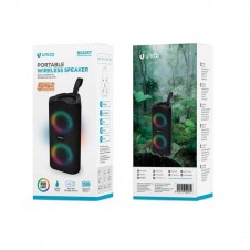 UNICO ALTAVOZ BS2037 BLUETOOTH 5.3 10W RGB LED SPLASH PROOF 18CM 1200MAH TIPO-C NEGRO