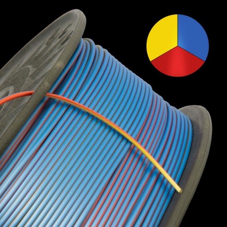 WINKLE FILAMENTO MULTICOLOR AMARILLO-AZUL-ROJO PLA- SILK 1.75MM 1 KG