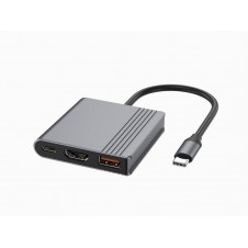 GEMBIRD ADAPTADOR MULTIPUERTO USB TIPO-C3 EN 1 puerto USB + HDMI + vídeo USB-C