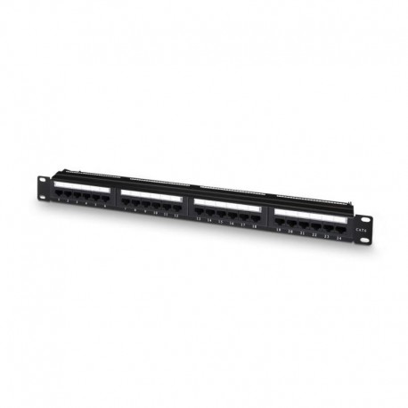 AISENS PANEL DE PARCHEO DE 24 PUERTOS RJ45 CAT6 UTP, 19 1U NEGRO