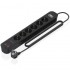 AISENS REGLETA 6 TOMAS DE CORRIENTE NEGRO 6 TOMAS DE CORRIENTE/2 USB - 2 USB TIPO-C/CABLE 1.4M/