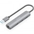 AISENS HUB USB + RED GIGABIT GRIS 3 PUERTOS USB / 1 PUERTO RJ45
