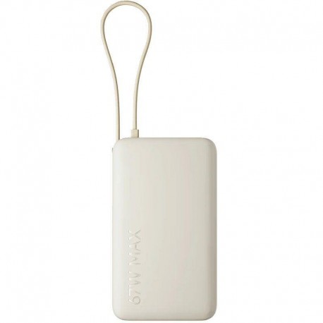 XIAOMI POWERBANK DE 10000 mAh Y 67 W BEIGE CON CABLE INTEGRADO