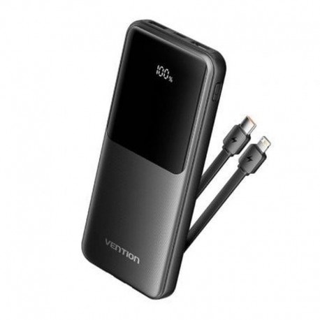 VENTION POWERBANK FHOB010.000MAH / 22.5W/ NEGRA Incluye Cable USB Tipo-C y Lightning