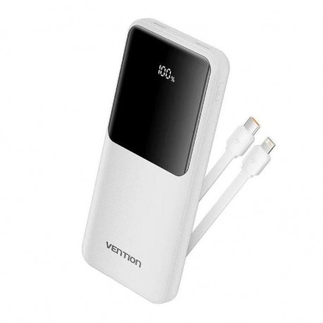 VENTION POWERBANK FHOW0 10.000MAH / 22.5W/ BLANCA Incluye Cable USB Tipo-C y Lightning