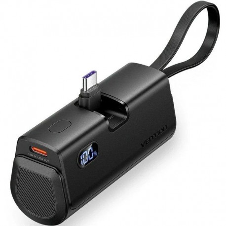 VENTION POWERBANK FHQB0 4.800MAH / 22.5W/ NEGRA Incluye Cable USB Tipo-C y Lightning