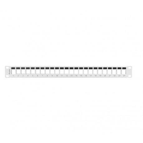LANBERG PATCH PANEL 24 PUERTOS 1U RACK 19 PARA MODULOS KEYSTONE GRIS