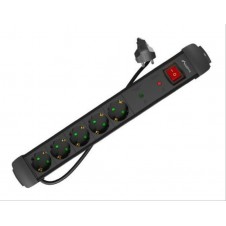 LANBERG REGLETA SP1 5 TOMAS SCHUKO PROTECCION HASTA 2500W NEGRA 3M