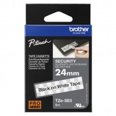 BROTHER CINTA LAMINADA TZESE5 24 MM CINTA DE SEGURIDAD TEXTO NEGRO SOBRE FONDO BLANCO. ANCHO: 24 MM. LONGITUD: 8 M