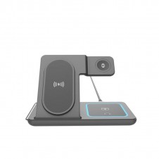GEMBIRD BASE DE CARGA INALAMBRICA 3 EN 1 15W PARA APPLE WATCH NEGRO