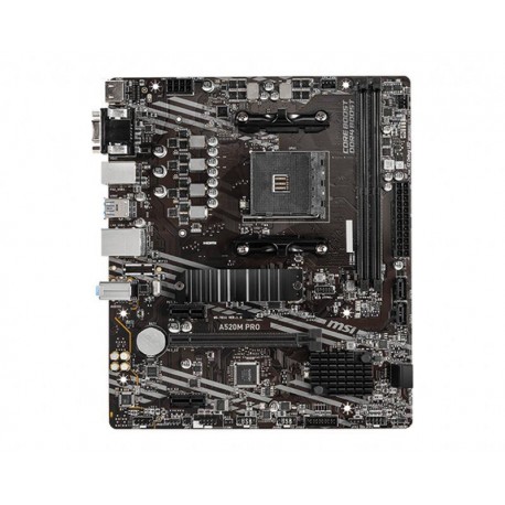 MSI PLACA BASE A520M PRO SOCKET AM4 A520,2DDR4,64GB,VGA+HDMI+DP,GBLAN,4SATA3+1XM.2,6USB3.2,MATX