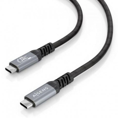 AISENS CABLE USB 4.0 TIPO-C A156-0993/ USB TIPO-C MACHO - USB TIPO-C MACHO/ HASTA 240W/ 40GBPS/ 50CM/ NEGRO