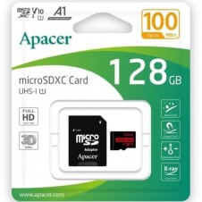 APACER TARJETA DE MEMORIA MICRO SD 128GB CON ADAPTADOR / CLASE 10 / 100MBs