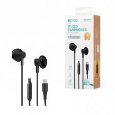 UNICO AURICULARES CABLE TIPO-C SEMI IN-EAR MICRO NEGRO