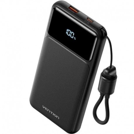 VENTION POWERBANK 10.000MAH XGYB0-39-TY/ 22.5W/ NEGRO/ INCLUYE CABLE USB TIPO-C