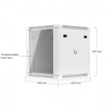 UBIQUITI ARMARIO RACK 12U 600MM CON CRISTAL FRONTAL BLANCO