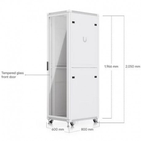UBIQUITI ARMARIO RACK 42U 800MM PUERTA FRONTAL CON CRISTAL TEMPLADO