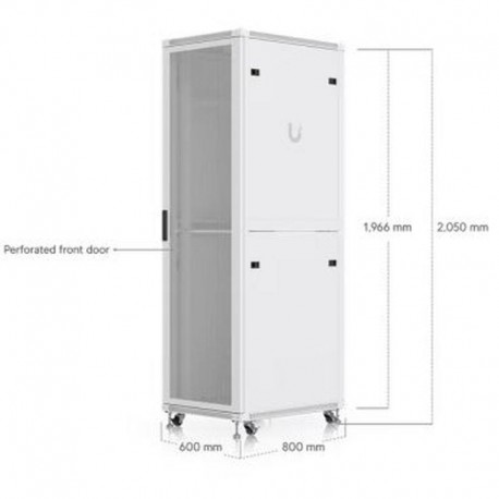 UBIQUITI ARMARIO RACK 42U 800MM PUERTA FRONTAL PERFORADA BLANCO