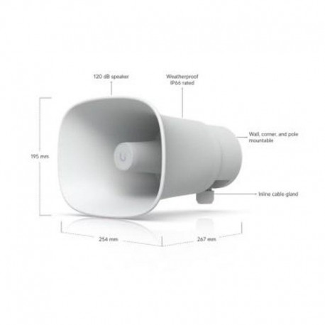 UBIQUITI ALTAVOZ DE BOCINA POE UP-AI-HORN-SPEAKER-W