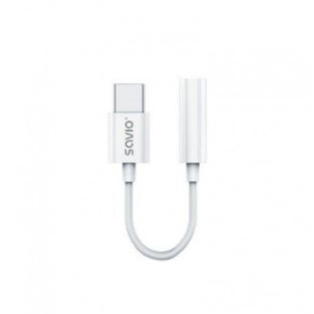 SAVIO ADAPTADOR USB-C A MINI JACK 3.5 MM AK-51 BLANCO/DAC/USB TIPO C/MINI JACK 3,5 MM