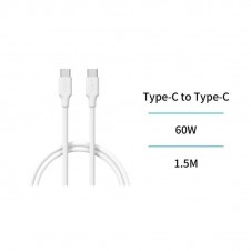 UNICO CB2689 CABLE TIPO-C A TIPO-C 3A 60W OD4.0 1.5M CARGA RAPIDA BLANCO