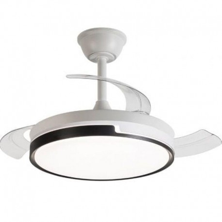 DAEWOO VENTILADOR DE TECHO CON ASPAS RETRACTILES 30W/ 3 Aspas/ 6 Velocidades BLANCO/NEGRO
