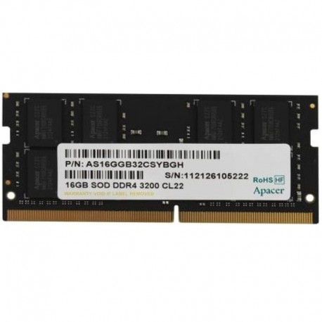 APACER MEMORIA RAM 16GB/ DDR4/ 3200MHz/ 1.2V/ CL22/ SODIMM