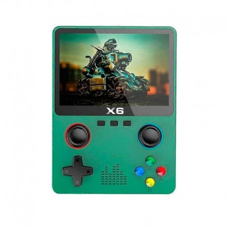 GENERICA CONSOLA DE JUEGOS RETRO X6 / 11 SIMULADORES / VERDE