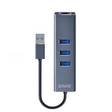 SAVIO DOCKING USB-A 3 PUERTOS USB 3.0 CON ADAPTADOR DE RJ45 AK-58