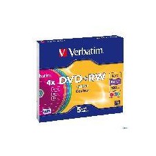 VERBATIM DVD+RW 4,7GB COLOR PACK 5