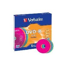 VERBATIM DVD-R 4.7GB 16X CAJA SLIM 5UD COLORES