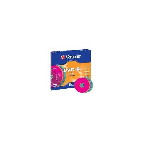 VERBATIM DVD-R 4.7GB 16X CAJA SLIM 5UD COLORES