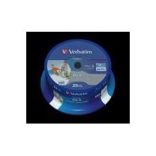 VERBATIM BD-R SL DATALIFE, 25GB, 6X, 25 PACK SPINDLE, WIDE INKJET PRINTABLE