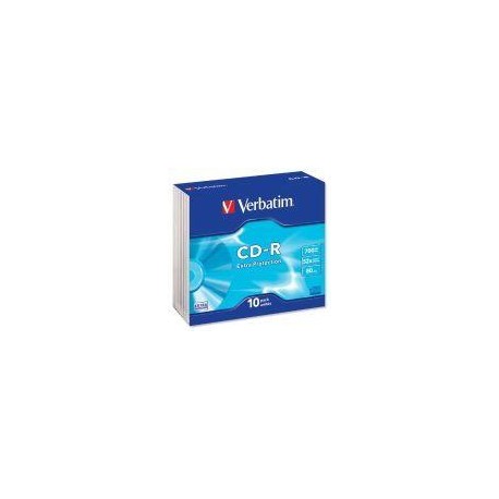 VERBATIM CD-R 52X 700MB CAJA SLIM 10U