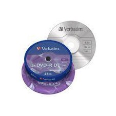 VERBATIM DVD+R DL 8.5GB DOBLE CAPA BOTE 25
