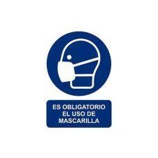 ARCHIVO 2000 SEÑAL OBLIGATORIO USO DE MASCARILLA 210X297 PVC AZUL Y BLANCO SERVICIOS GENERALES