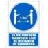 ARCHIVO 2000 SEÑAL OBLIGATORIO MANTENER LA DISTANCIA DE SEGURIDAD 1,5M 210X297 PVC AZUL Y BLANCO