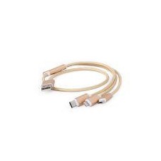 GEMBIRD CABLE CARGADOR USB 3 EN 1 ORO 1 M