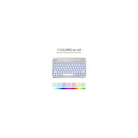 SUBBLIM TECLADO BLUETOOTH SMBL30 ILUMINADO SILVER