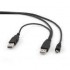 GEMBIRD CABLE DOLBLE USB 2.0 A-M/MINI-USB 0.9M
