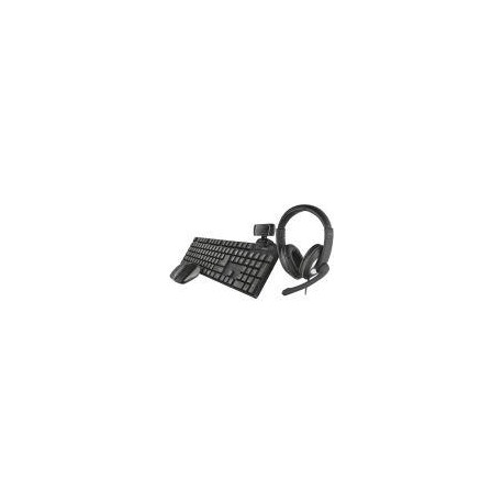 TRUST BUNDLE HOME OFFICE INCLUYE HEADSET RENO TECLADO Y RATON XIMO Y UNA WEBCAM TRINO HD