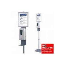 APPROX SOPORTE STAND PLATA PARA DISPENSADOR 300*300*(AJUSTABLE 1300-1700)MM - INCLUYE CARTEL INFORMATIVO