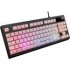 MARS GAMING TECLADO GAMING H-MECANICO COMPACTO TKL MKAXPES BOTONES COLOR PINK ESTRUCTURA BLACK BOTON ROLLER TECNOLOGIA H-MECH R