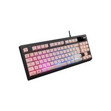 MARS GAMING TECLADO GAMING H-MECANICO COMPACTO TKL MKAXPES BOTONES COLOR PINK ESTRUCTURA BLACK BOTON ROLLER TECNOLOGIA H-MECH R