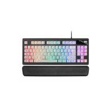 MARS GAMING TECLADO GAMING H-MECANICO COMPACTO TKLMKAXWES BOTONES COLOR WHITE ESTRUCTURA BLACK BOTON ROLLER TECNOLOGIA H-MECH R